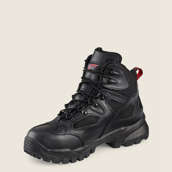 Red Wing Hiking Boots Truhiker - 6-inch Waterproof Safety Toe - Black - Mens BHS148679